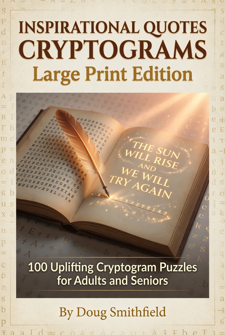Inspirational Quotes Cryptograms cover — Large Print Edition by Worthy Puzzle