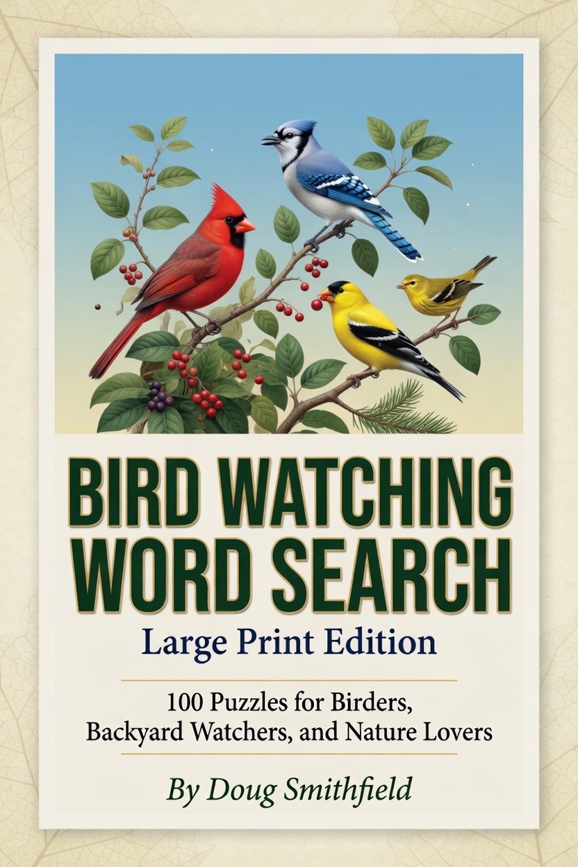 Bird Watching Word Search cover — Large Print Edition by Worthy Puzzle