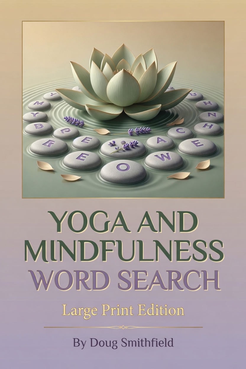 Yoga and Mindfulness Word Search cover — Large Print Edition by Worthy Puzzle